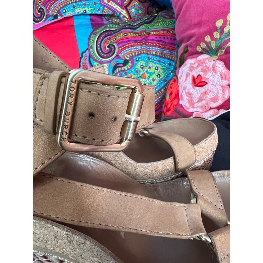 Tory Burch Tan Wedge Sandals - Picture 6 of 14